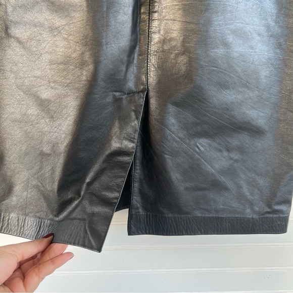 Wilson’s Leather Vintage Pencil Skirt size 10 Black Pockets Split Button & Zip - Picture 14 of 16